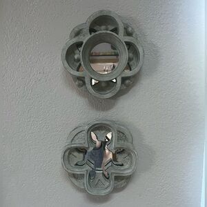 Intercontinental Art Gray Quatrefoil Wall Mirrors 6” | Gothic Architectural